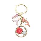 Chaveiro Pink Ocean Mermaid Seahorse Shell Chaveiro