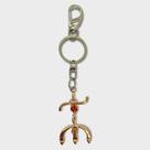 Chaveiro Pomba Gira Tridente Dourado Com Rosa 15 Cm Metal