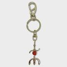 Chaveiro Pomba Gira Tridente Níquel Com Rosa 15 Cm Metal
