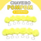 Chaveiro Pompom Pelúcia Amarelo Bebê - 50Mm Kit C/12 Unidades - Nybc