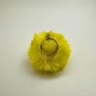 Chaveiro Pompom Pelúcia Amarelo Gema 70 mm (3 Un)