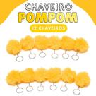 Chaveiro Pompom Pelúcia Amarelo Ouro - 50Mm Kit C/12 Unidades - Nybc