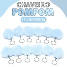 Chaveiro Pompom Pelúcia Cinza Claro - 50Mm Kit C/12 Unidades - Nybc