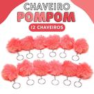 Chaveiro Pompom Pelúcia Coral - 50Mm Kit C/12 Unidades - Nybc