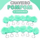 Chaveiro Pompom Pelúcia Verde Limeira - 50Mm Kit C/12 Unidades - Nybc