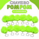 Chaveiro Pompom Pelúcia Verde Neon - 50Mm Kit C/12 Unidades - Nybc