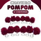 Chaveiro Pompom Pelúcia Vinho Claro - 50Mm Kit C/12 Unidades - Nybc
