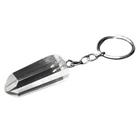 Chaveiro Ponta Cristal Gerador Pedra Natural Prateado