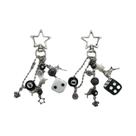 Chaveiro Punk Preto Com 8 Dados, Fivela Em Espiral, Amor, Cruz, Espinha De Peixe, Estrela, Presente