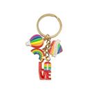 Chaveiro Rainbow Hot Air Balloon LOVE Heart Pingente Chaveiro Rainbow Hot Air Balloon LOVE Heart Pingente
