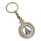 Chaveiro redondo dourado nossa senhora aparecida strass