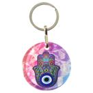 Chaveiro Resinado 9cm - Mão Hamsa Contra o Mau Olhado