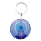 Chaveiro Resinado 9cm - Yoga com 7 Chakras