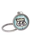 Chaveiro Route 66 em liga de zinco com design que brilha no escuro