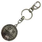 Chaveiro Sao Bento 12 cm metal prateado