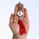 Chaveiro São Jorge Espada Branco e Vermelho