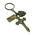 Chaveiro São Miguel Arcanjo Espada Metal Dourado 10 cm