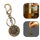 Chaveiro São Miguel Arcanjo Redondo Metal Ouro Velho