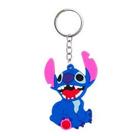 Chaveiro stitch sentado boca aberta silicone 8cm - disney