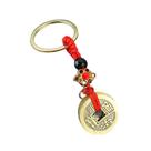 Chaveiro Vintage Brass Five Emperors Coin Feng Shui Design