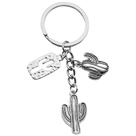Chaveiro Vintage Desert Cactus Hollow Design em liga de zinco