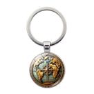 Chaveiro Vintage Earth Globe World Map Pingente