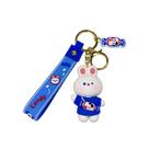 Chaveiro White Rabbit Candy Bunny com laço vermelho