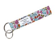 Chaveiro Wristlet Trendy Earth Fabric, cordão de pulso Chaveiro Wristlet Trendy Earth Fabric, cordão de pulso