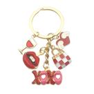 Chaveiro XOXO Heart Wings, bolsa de vidro de vinho, acessório feminino