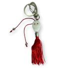 Chaveiro Ze Pelintra Crânio Branco com Pompom Vermelho