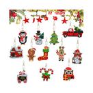 Chaveiros De Strass De Cristal Dupla Face Com Tema De Natal, 12 Peças, Ornamentos De Arte Para