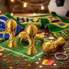 Chaveiros Taça Copa Do Mundo Brinde Festa Futebol Presente Troféu Lembrança Dourada Miniatura Chaveiros Taça Copa Do Mundo Brinde Festa Futebol Presente Troféu Lembrança Dourada Miniatura