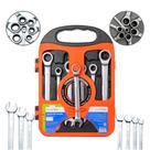 Chaves de Boca com Catraca Articulada Cromadas - 8 a 19 mm 7 Peças Chaves de Boca com Catraca Articulada Cromadas - 8 a 19 mm 7 Peças