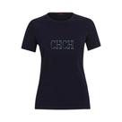 CHCH Camiseta feminina verão nova alta qualidade em torno do pescoço bordado textura topo