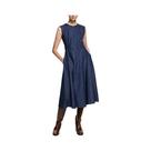 CHCH Vestido feminino 2024 novo sem mangas em torno do pescoço saia cowboy viajante