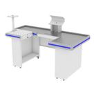 Check Out Amapá Premium Azul em U 2,00 x 1,00 x 0,90 com Preparação para Balança Acabamento Branco