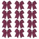 Cheer Bows CEELGON Burgundy Glitter Strass 20 cm 12 unidades