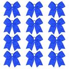 Cheer Bows CEELGON Royal Blue Glitter com strass x12