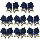Cheer Bows DEEKA 8 peças brilhantes de 20 cm azul/dourado para meninas de softball