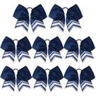 Cheer Bows DEEKA 8 peças brilhantes de 20 cm azul/prata brilhante para meninas