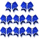 Cheer Bows DEEKA 8 peças brilhantes de 20 cm azul royal/WTBK para meninas