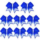 Cheer Bows DEEKA 8 peças brilhantes de 20 cm em azul real/prata para meninas