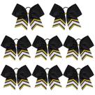 Cheer Bows DEEKA 8 peças brilhantes de 20 cm preto/dourado para meninas líderes de torcida