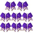Cheer Bows DEEKA, 8 peças brilhantes de 20 cm, roxo/dourado para meninas, softball