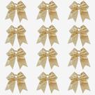 Cheer Bows DEEKA de 7 polegadas em ouro brilhante para meninas, pacote com 12