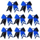Cheer Bows DEEKA Two Toned Glitter preto/azul royal x8 meninas