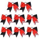 Cheer Bows DEEKA Two Toned Glitter preto/vermelho para meninas x8 Cheer Bows DEEKA Two Toned Glitter preto/vermelho para meninas x8