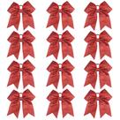 Cheer Bows DEEKA vermelho brilhante de 7 polegadas para meninas, 12 unidades