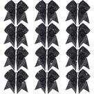 Cheer Hair Bows OAOLEER Glitter de 7 polegadas para meninas adolescentes pretas