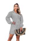 Chemise Camisa Listrada Manga Longa Bufante Camisão Botão